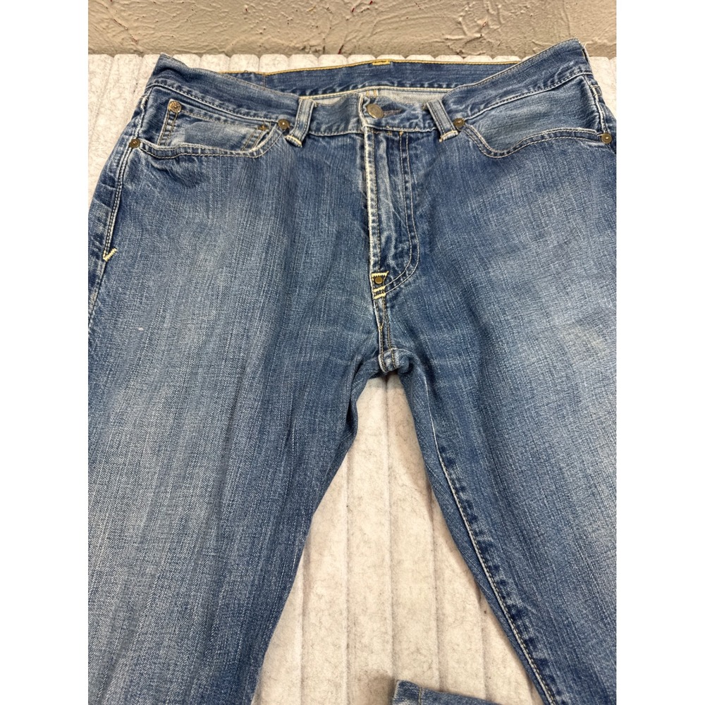 Polo Ralph Lauren Mens Medium Wash Straight Leg Denim Jeans 32x32 Blue Cotton